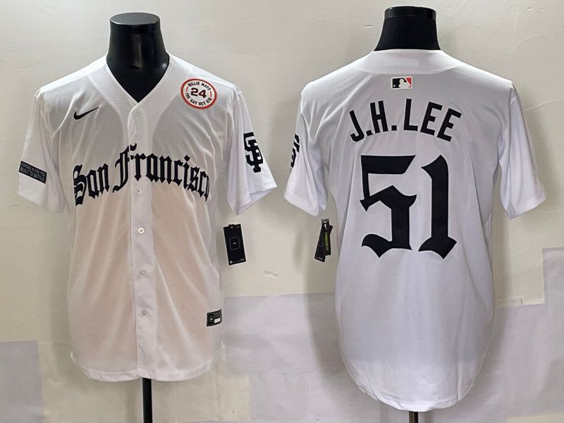 Men 2025 San Francisco Giants #51 J.H.Lee White Five generations Joint Name Nike MLB Jersey style 13->san francisco giants->MLB Jersey